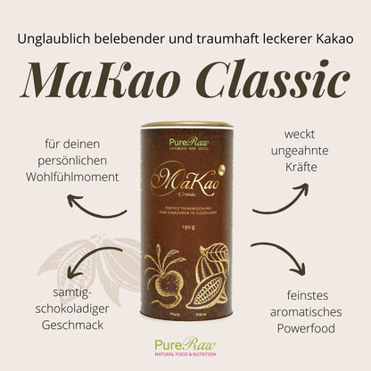 MaKao Kakao-Maca-Trinkmischung im Vergleich zu herkömmlichem Kakao