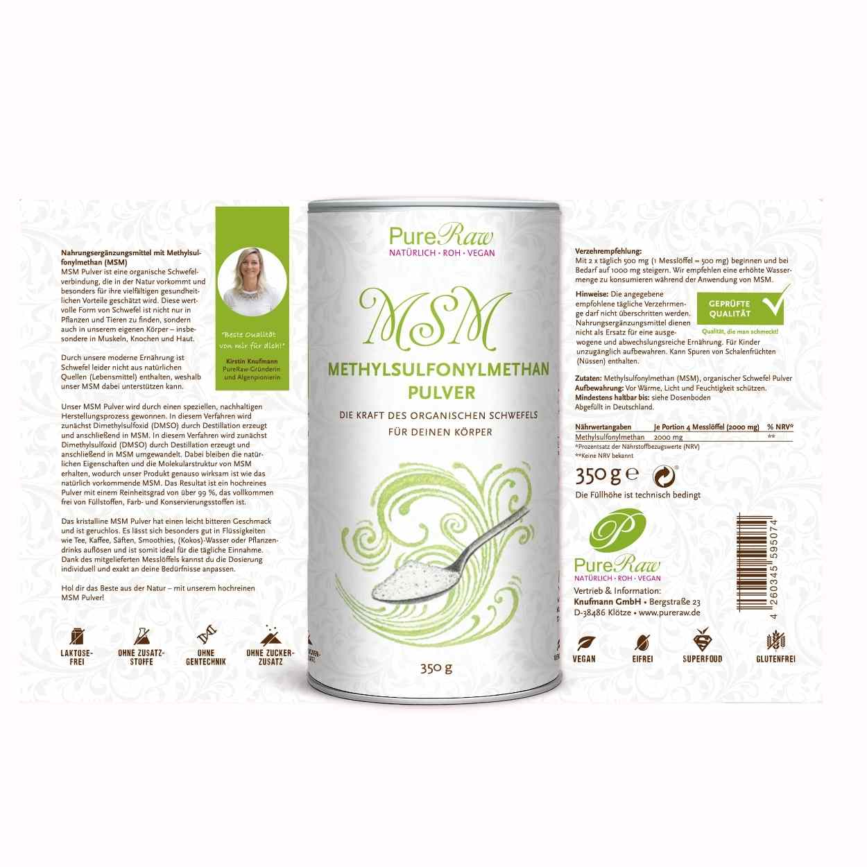 Methylsulfonylmethane (MSM), organic sulfur 350 g