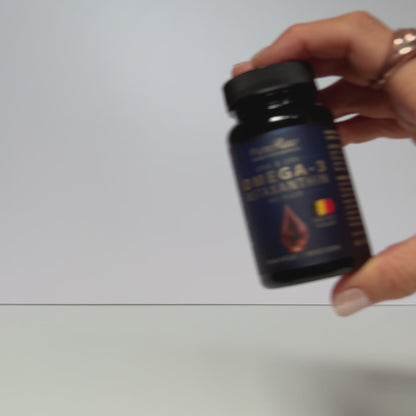 Video Omega-3 & Astaxanthin - öffnen der Dose, Präsentation der einzelenen Kapseln