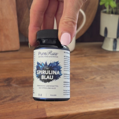 Anwendungsvideo mit PureRaw Bio Spirulina Blau in der 35-g-Dose