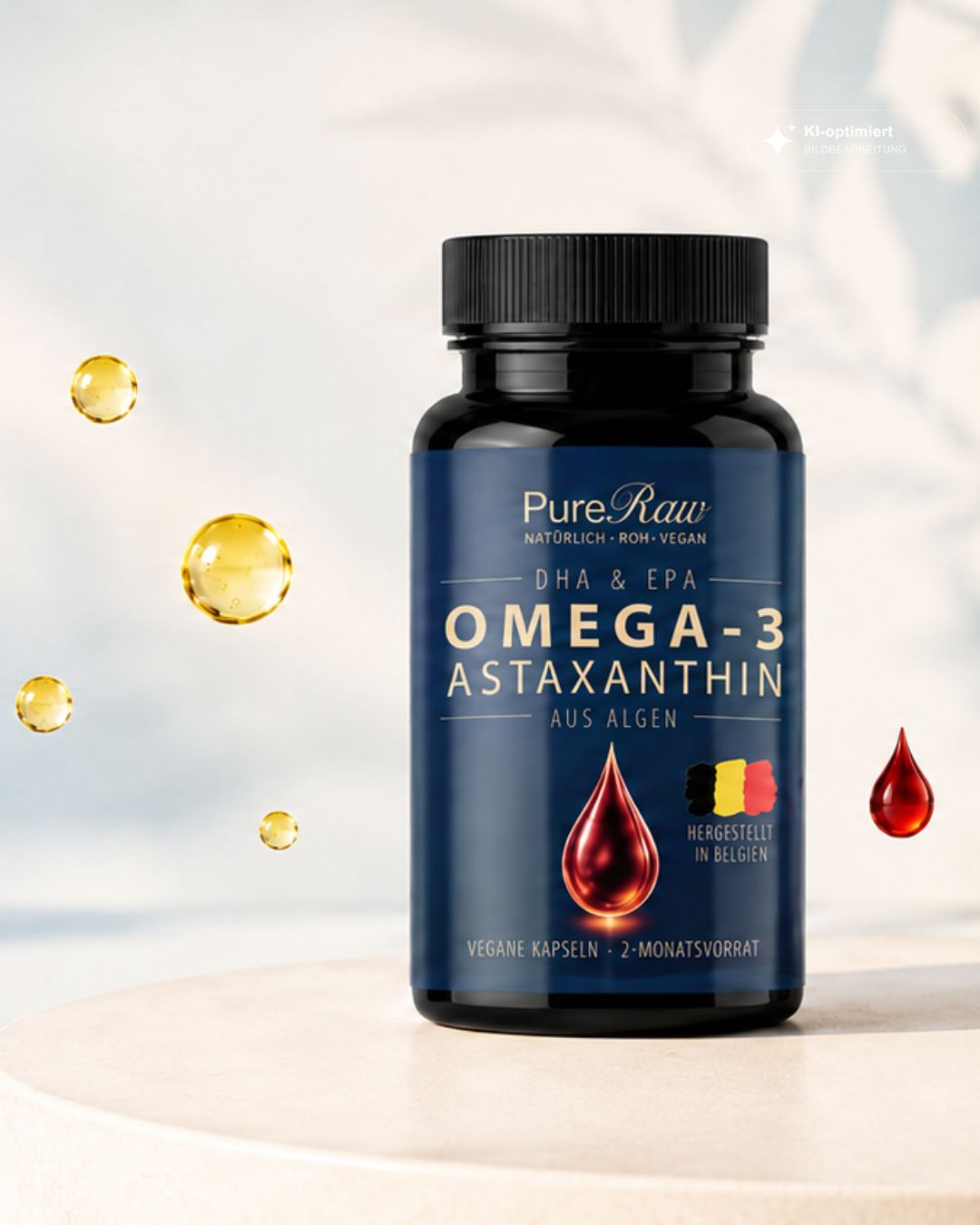 PureRaw neues Produkt - Omega-3 und Astaxanthin aus Algen
