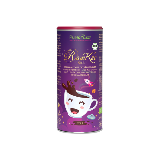 PureRaw RawKao Kids Bio-Trinkschokolade in der 170-g-Dose