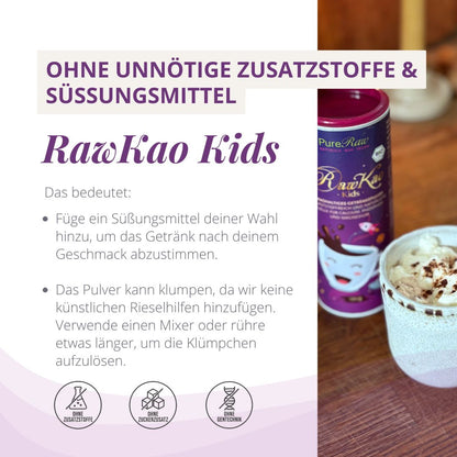 RawKao Kids ohne Zuckerzusatz und unnötige Zusatzstoffe