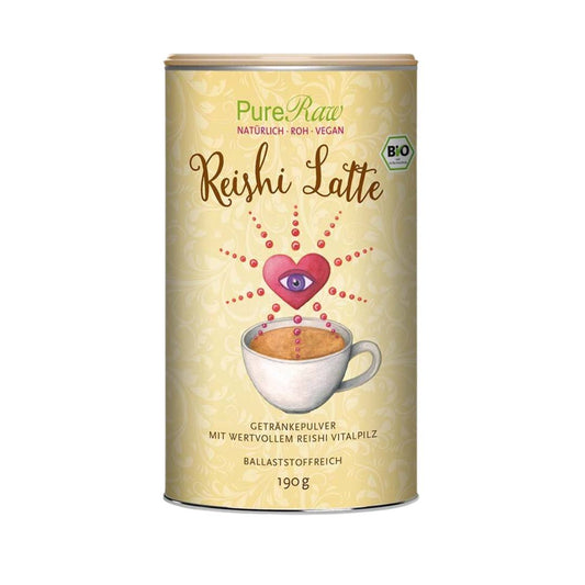 PureRaw Reishi Latte Bio Getränkepulver in der 190-g-Dose