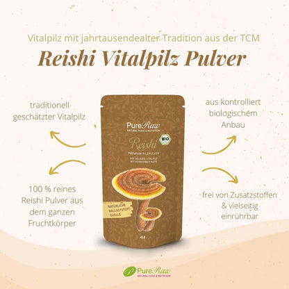 Reishi Pilz Pulver Premium (Ganoderma lucidum), (Bio) 45 g