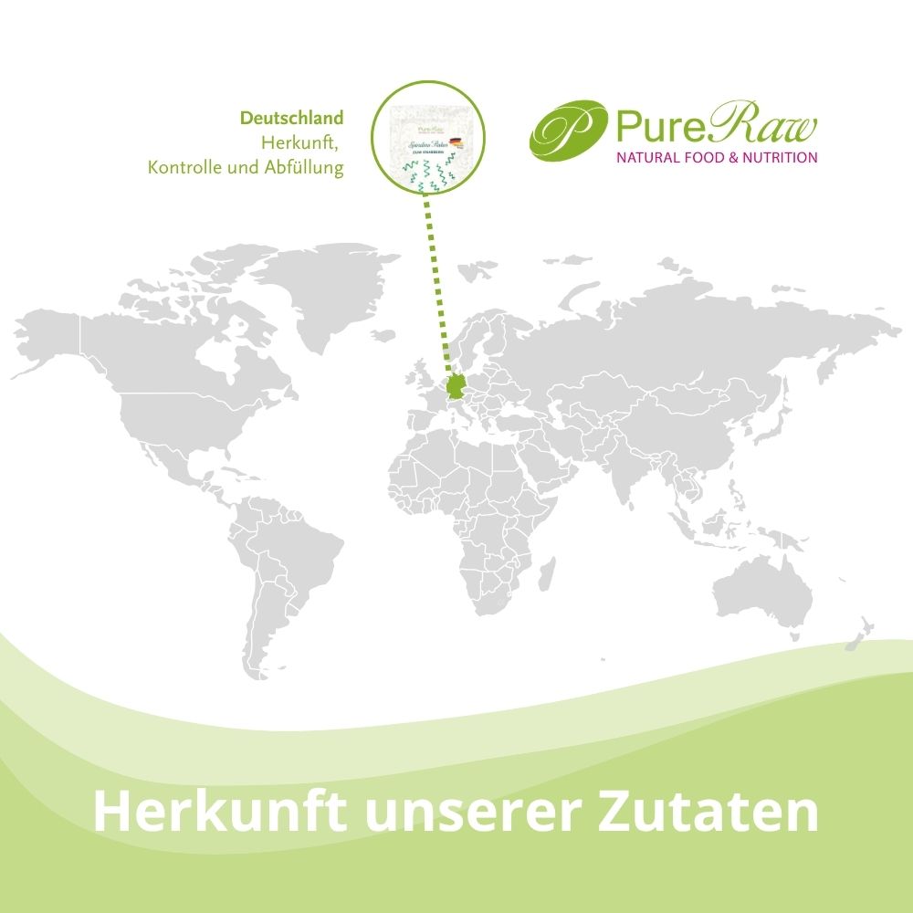 Herkunft der PureRaw Spirulina Flakes aus kontrolliertem Anbau in Deutschland