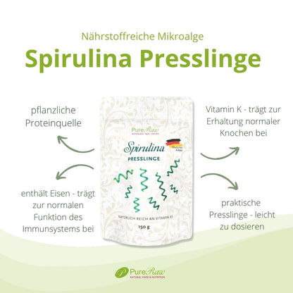 Spirulina Presslinge mit pflanzlichem Protein, Eisen und Vitamin K