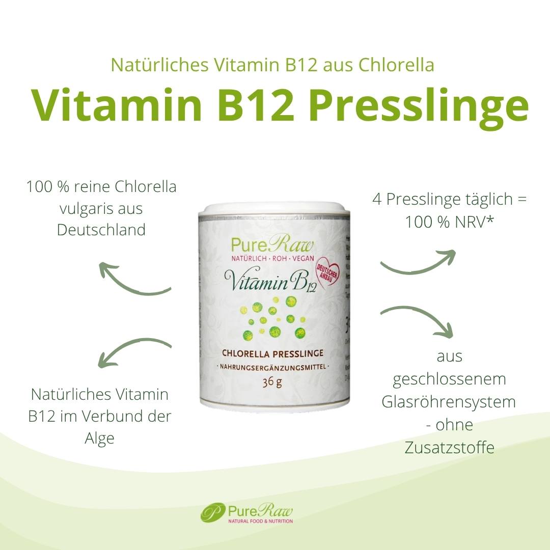 Natürliches Vitamin B12 aus Chlorella – vier Presslinge täglich