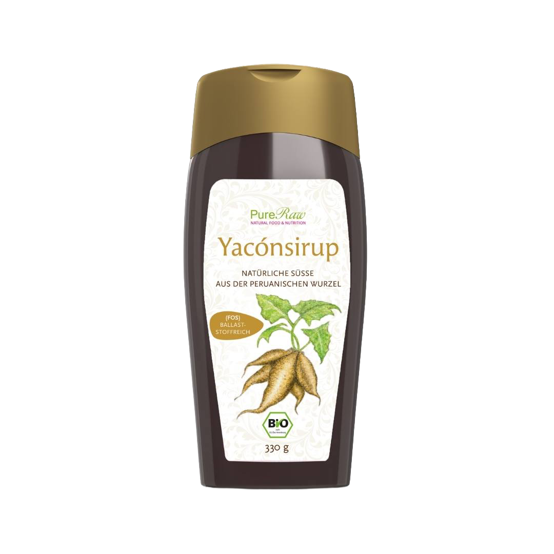 PureRaw Bio Yaconsirup in der 330 g Flasche als natürliche Süße aus der Yaconwurzel