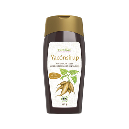 PureRaw Bio Yaconsirup in der 330 g Flasche als natürliche Süße aus der Yaconwurzel