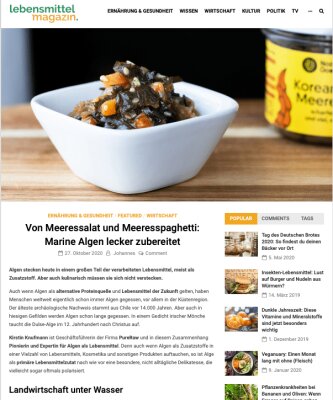 Lebensmittelmagazin: Marine Algen lecker zubereitet - 