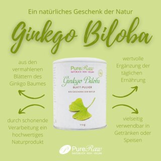 Ginkgo Biloba Blattpulver (Bio & Roh)